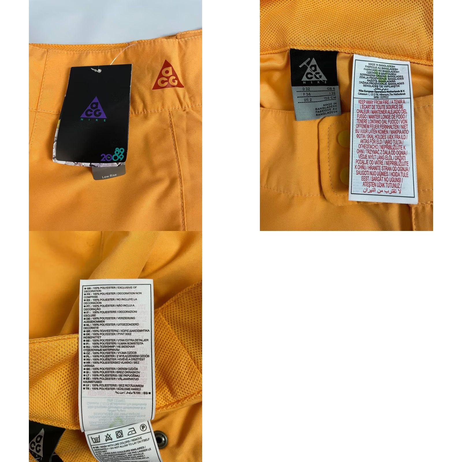 Nike ACG Nike ACG/ETC Shorts Womens Size 32X34 Orange Polyester Sports Mini Button Fly Size 24" / US 00 / IT 34 - 8 Thumbnail