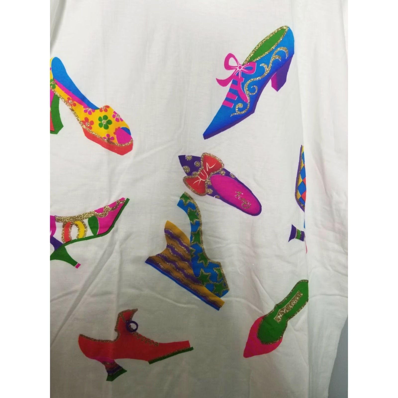 Vintage Vtg 80s Pro Ace Glitter T-Shirt XL Mens White Cotton Short Sleeve Crew Neck Graphic Print 1990s? Wait. Size US XL / EU 56 / 4 - 2 Thumbnail