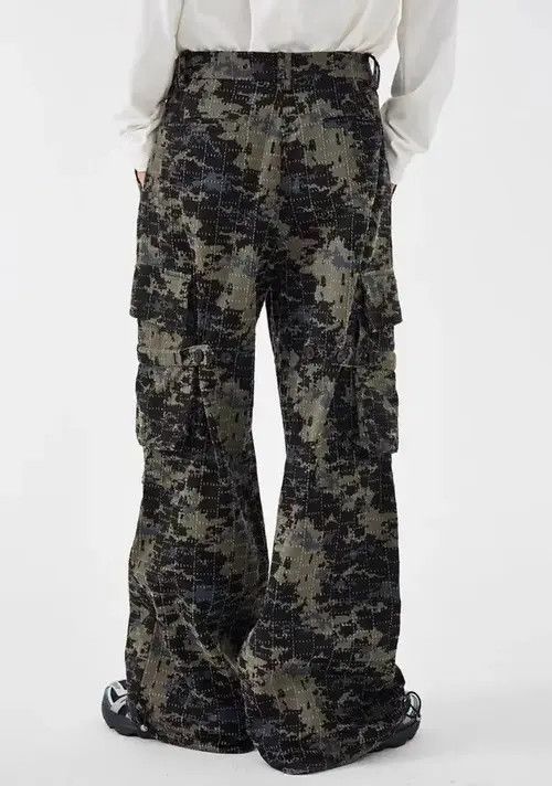 VIBE Specially cut washed ripped camouflage overalls Size US 32 / EU 48 - 3 Thumbnail