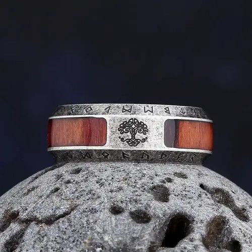 Vintage Nordic Viking Tree Of life Rings Size ONE SIZE - 1 Thumbnail