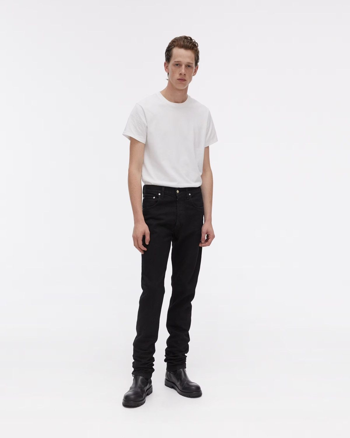 Helmut Lang HELMUT LANG MASK HI STRAIGHT BLACK JEANS Size US 35 - 1 Thumbnail