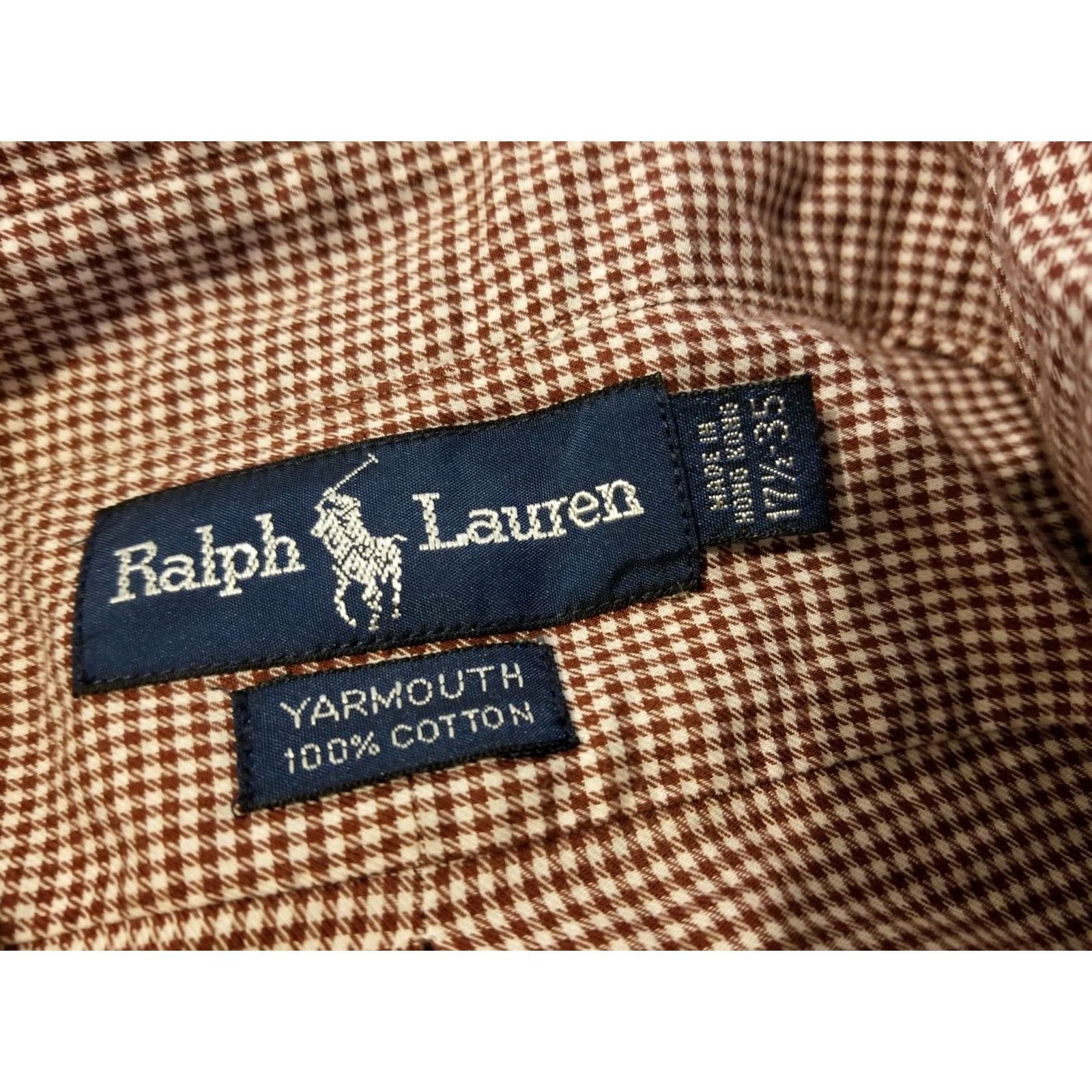 Polo Ralph Lauren VINTAGE Mens Polo Ralph Lauren Dress Shirt 17.5 Red Cotton Button Long Sleeve Mens Dress Shirt 17.5 Red Cotton Button Size 48R - 3 Thumbnail