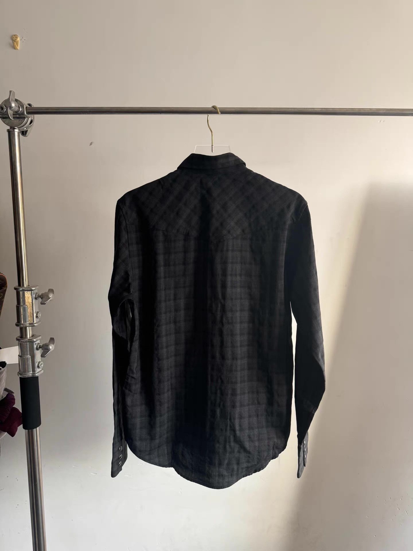 Saint Laurent Paris Saint Laurent SLP Black Plaid Shirt (Hedi Era) Q17 Size US L / EU 52-54 / 3 - 2 Thumbnail