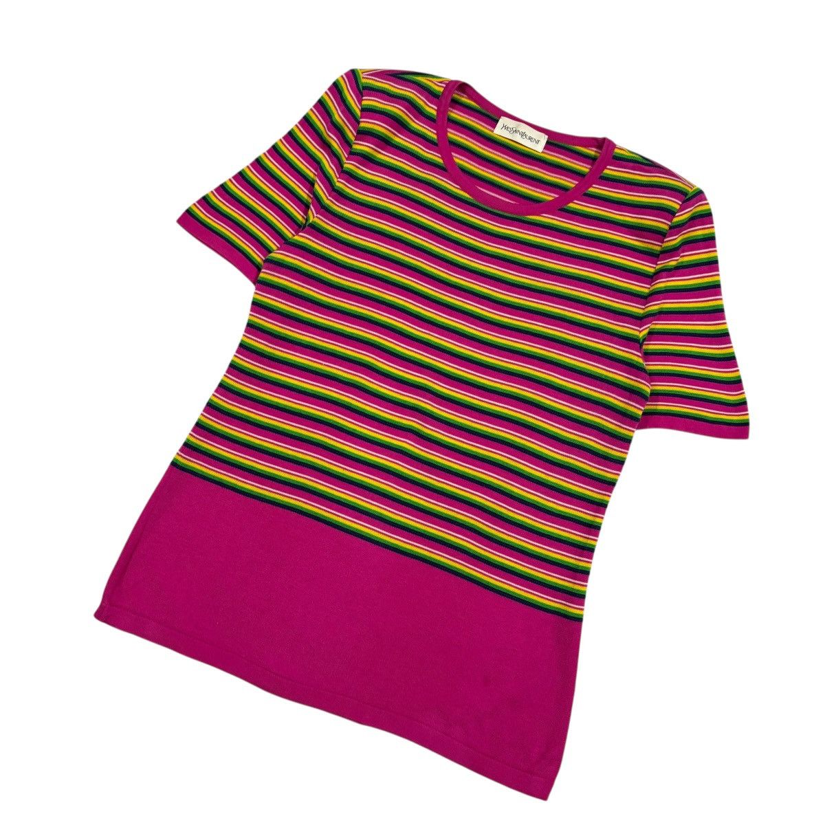 Yves Saint Laurent Vtg🔥90’s YvesSaintLaurent Rainbow Striped Knited Shirt Size M / US 6-8 / IT 42-44 - 6 Thumbnail