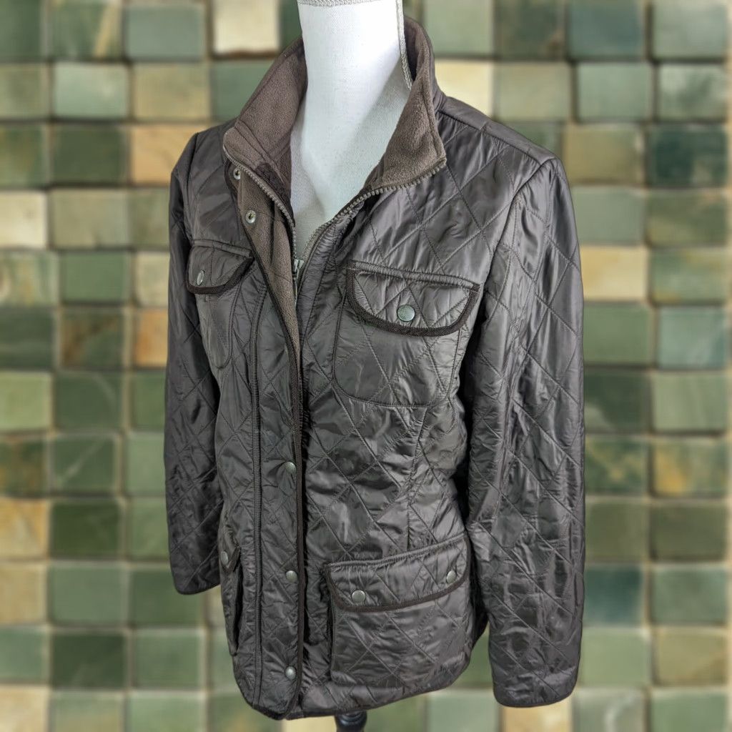 Eddie Bauer EDDIE BAUER Women's Brown Quilted Barn Jacket Coat Size S Fleece Lined Mid-Length Softshell Quilted Full Zip Pockets Mens? Size S / US 4 / IT 40 - 1 Thumbnail