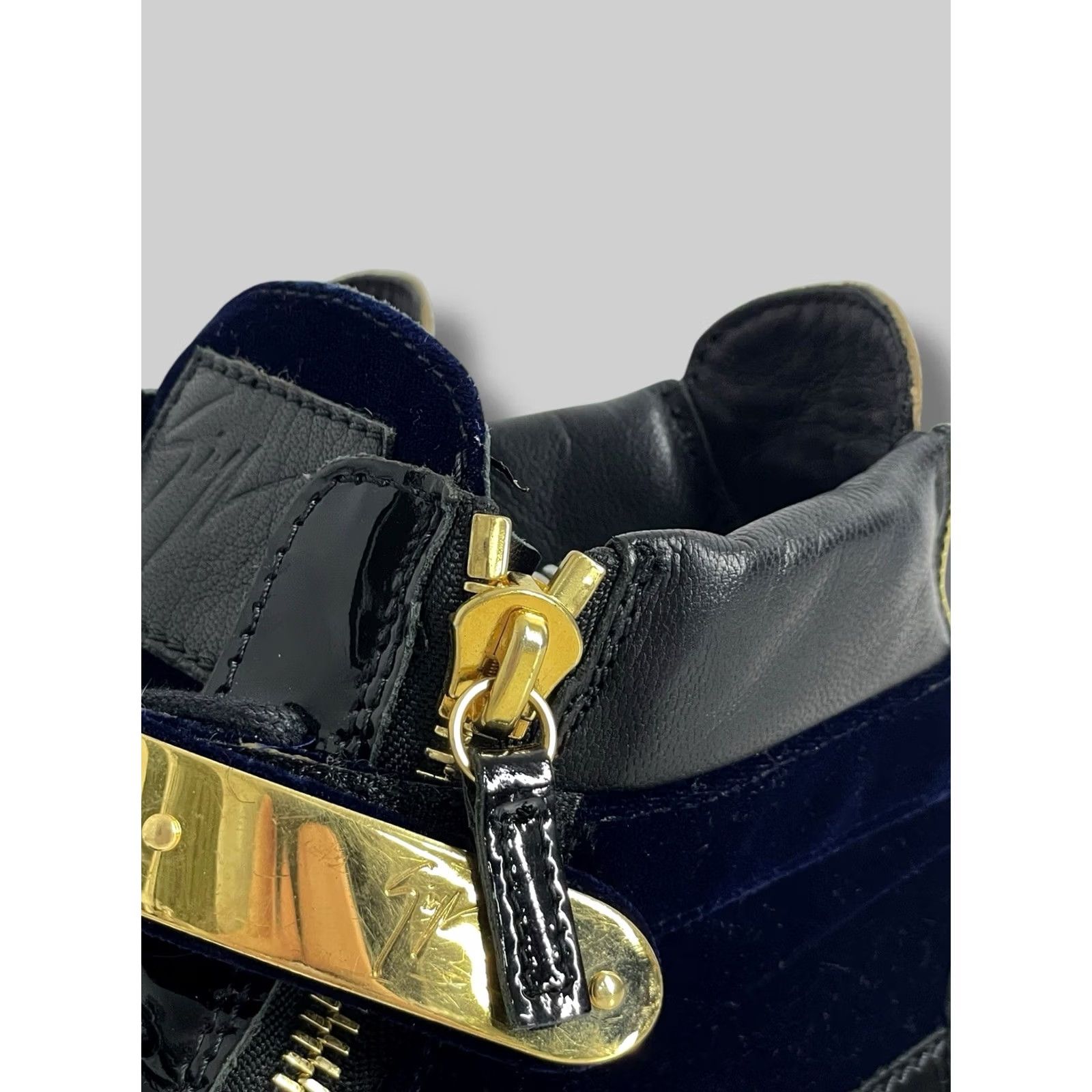 Giuseppe Zanotti Giuseppe Zanotti Coby High Top Velvet Trainers Navy Blue Shoes Mens 39.5 Velvet Casual Shoes Size US M / EU 48-50 / 2 - 6 Thumbnail