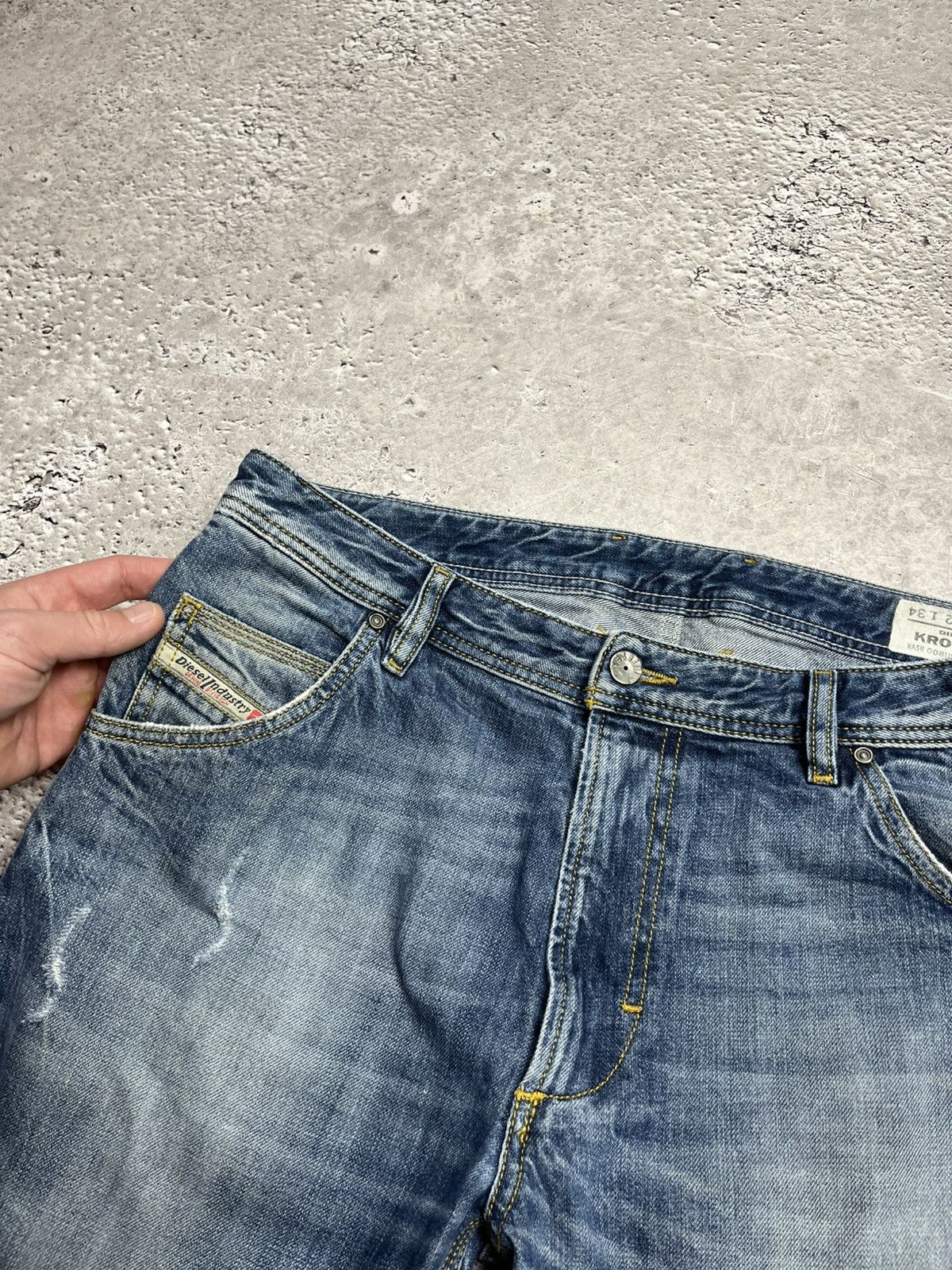 Diesel Diesel Krooley Distressed Faded Blue Denim Jeans Size 32 Size US 32 / EU 48 - 7 Thumbnail