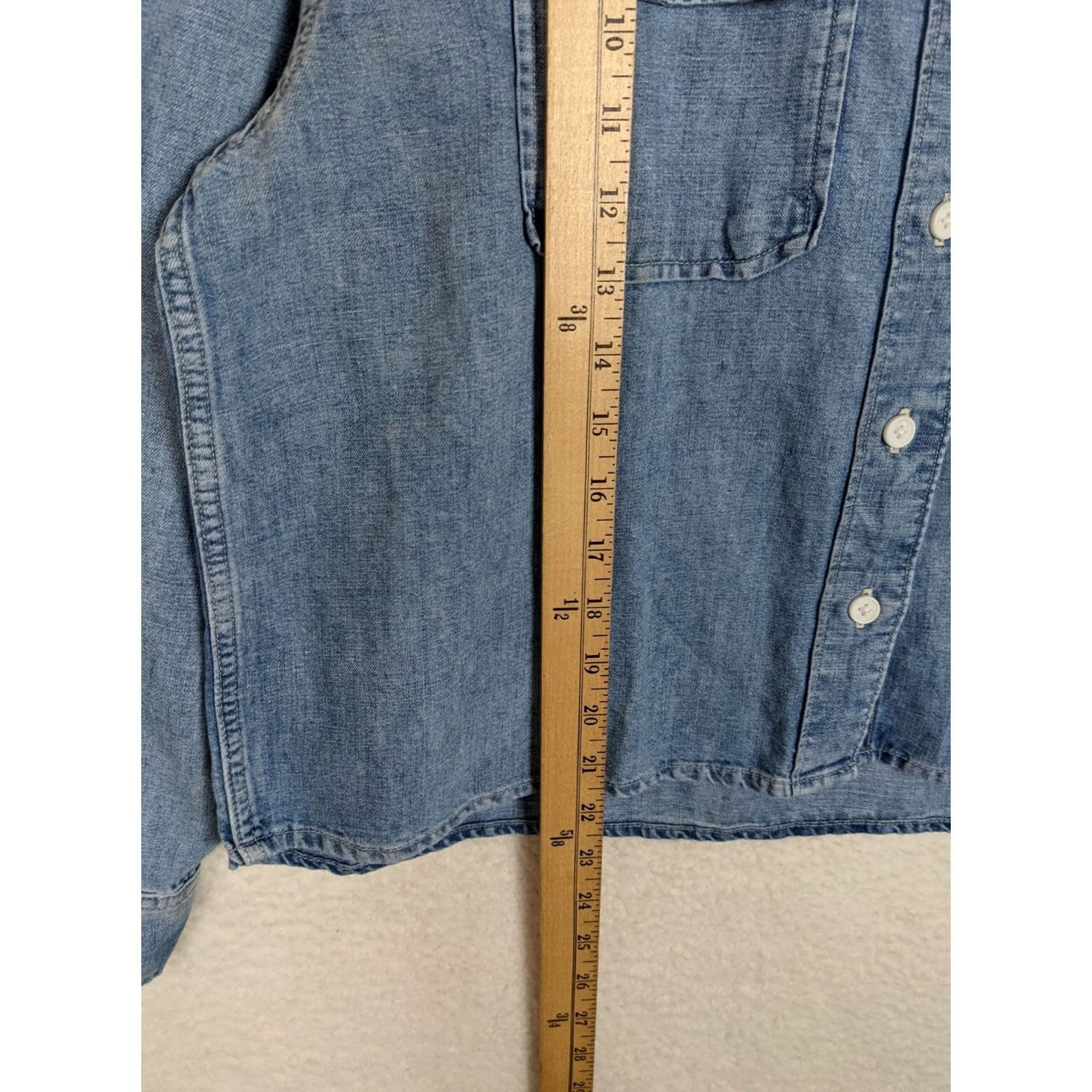 Levi's Levi's Women's Blue V-Neck Blouse Size S Long Sleeve Solid Casual All Seasons Size S / US 4 / IT 40 - 8 Thumbnail