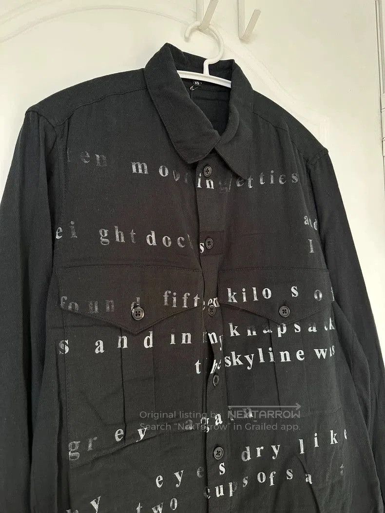 Ann Demeulemeester Ann Demeulemeester Black Letter Print Shirt. Size US XS / EU 42 / 0 - 3 Thumbnail