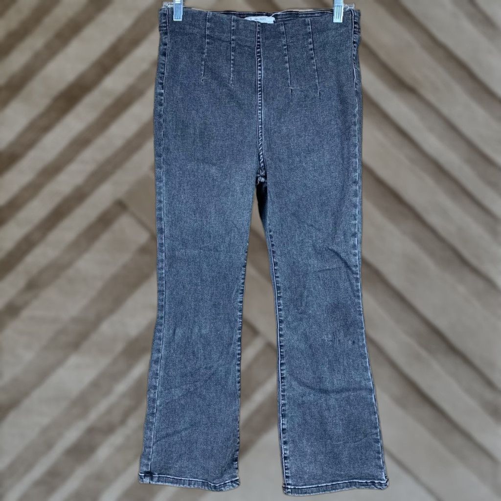 Free People Free People Jeans Womens Black Denim Pull On Pleated Straight Stretch 28 Size 28" / US 6 / IT 42 - 1 Thumbnail