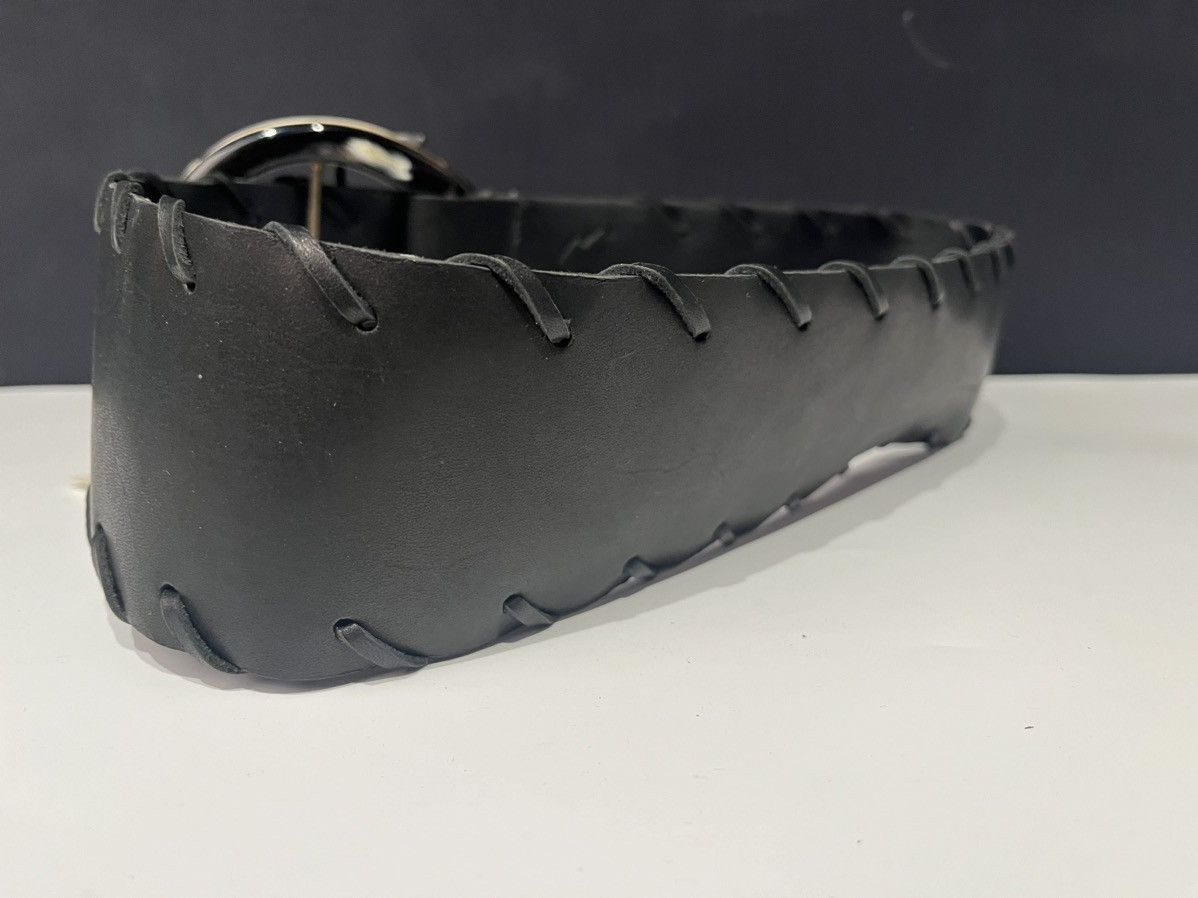 Vintage De Renaudin Big Horn Buckle Black Belt Size ONE SIZE - 5 Thumbnail