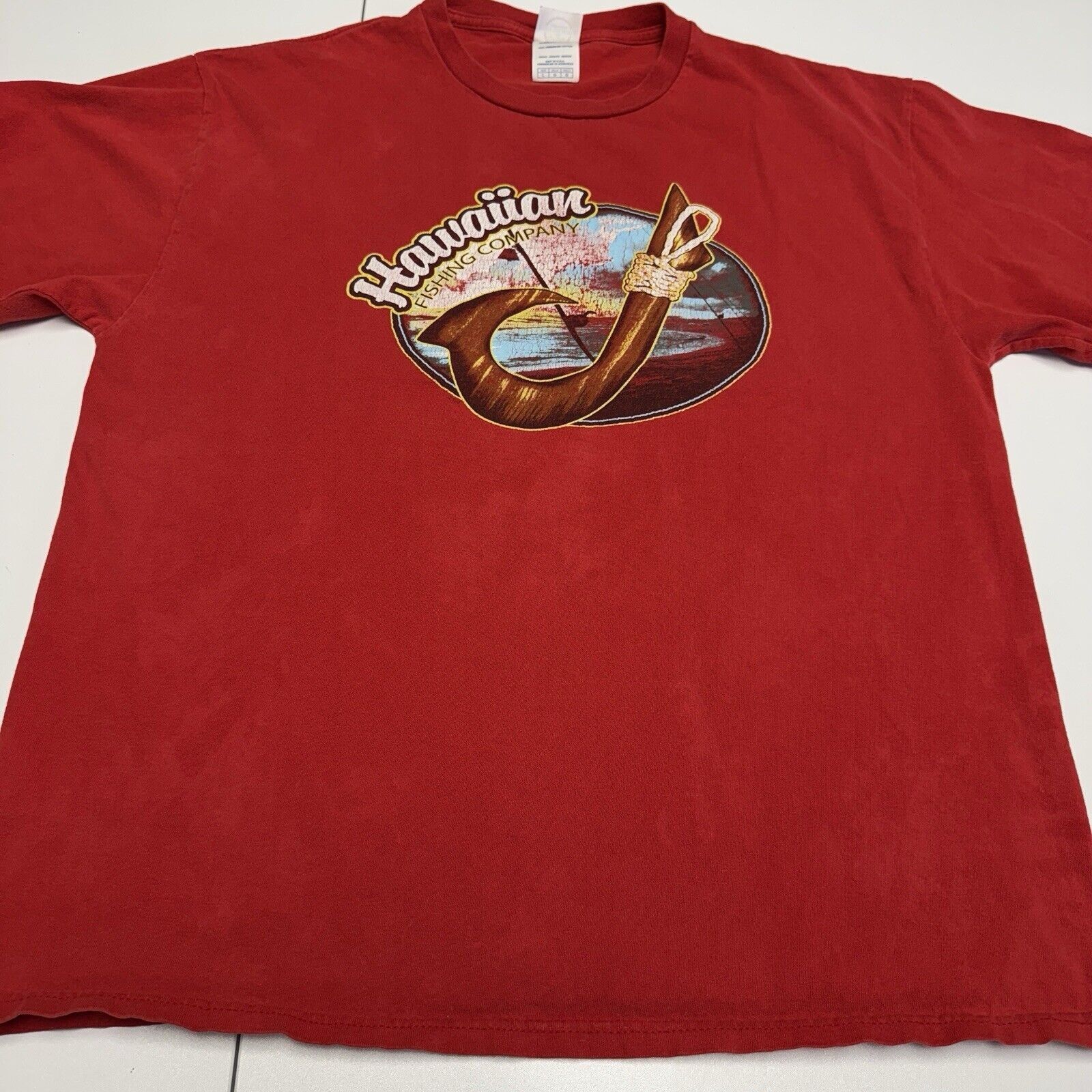 Vintage Vintage Hawaiian Fishing Company T Shirt Mens Large Red Shor Size US L / EU 52-54 / 3 - 3 Thumbnail