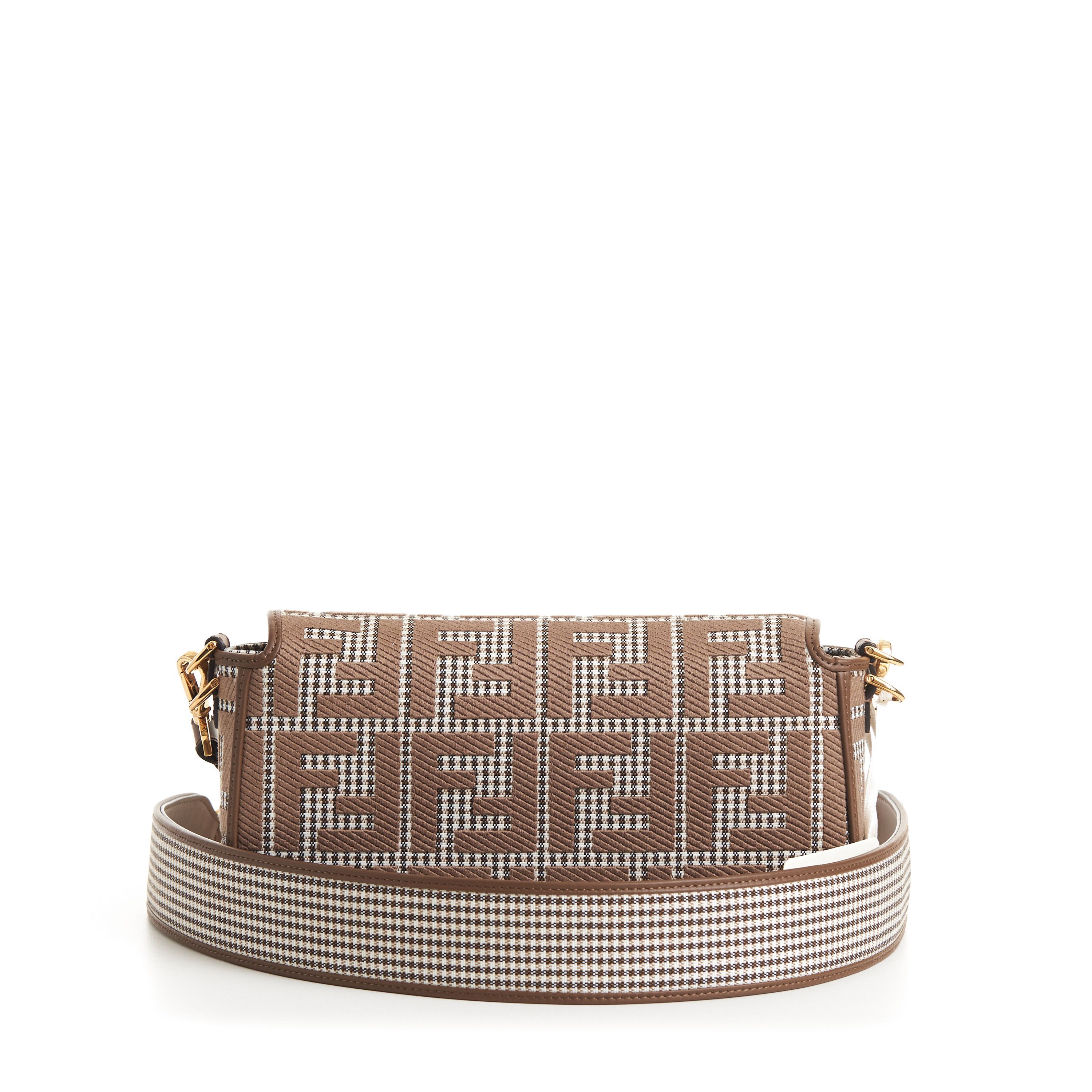 Fendi Medium Baguette - Brown Houndstooth Wool Bag Size ONE SIZE - 13 Thumbnail