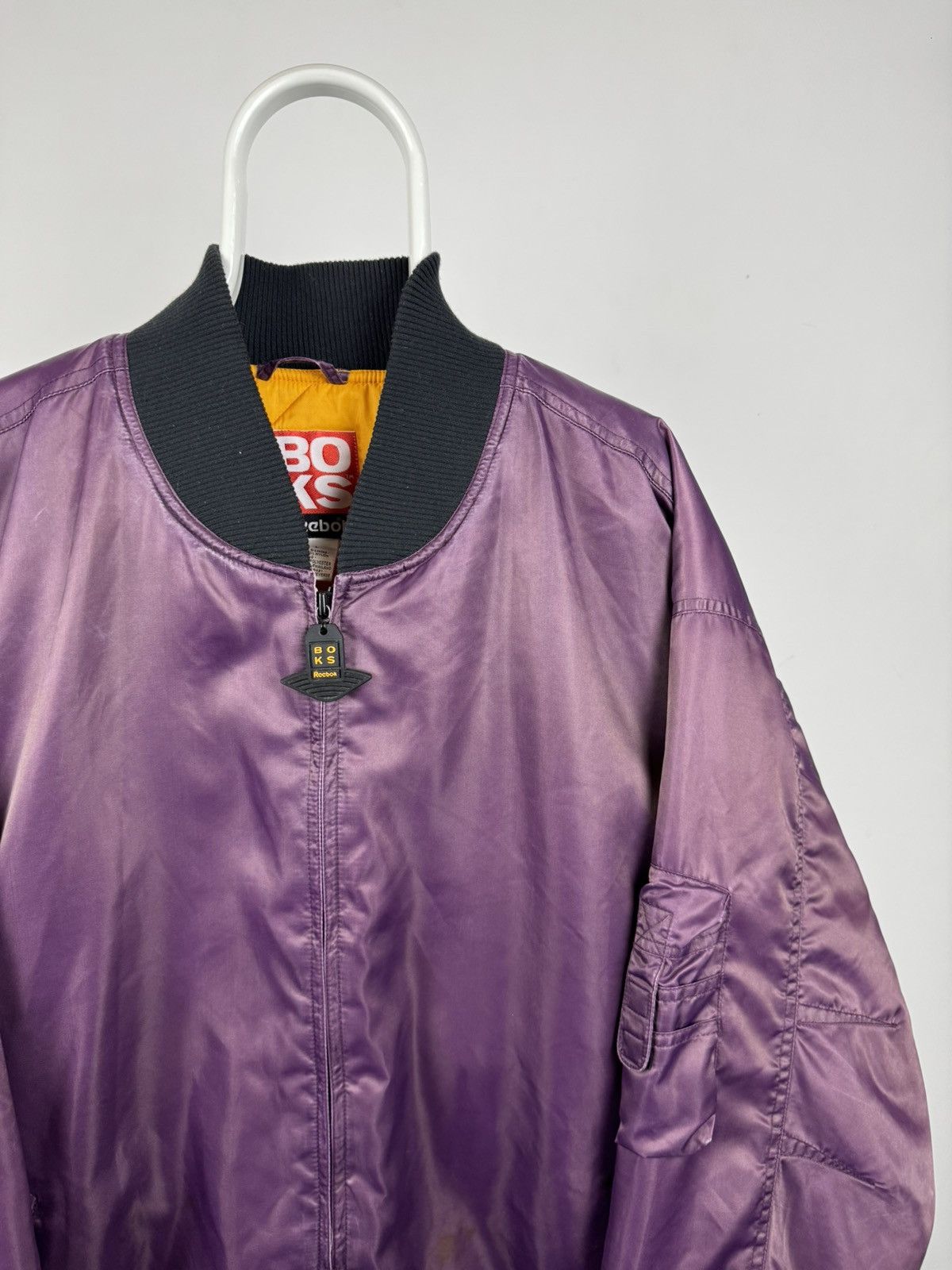 Reebok Vintage Reebok BOKS Big Logo Oversized Bomber Jacket Size US L / EU 52-54 / 3 - 3 Thumbnail