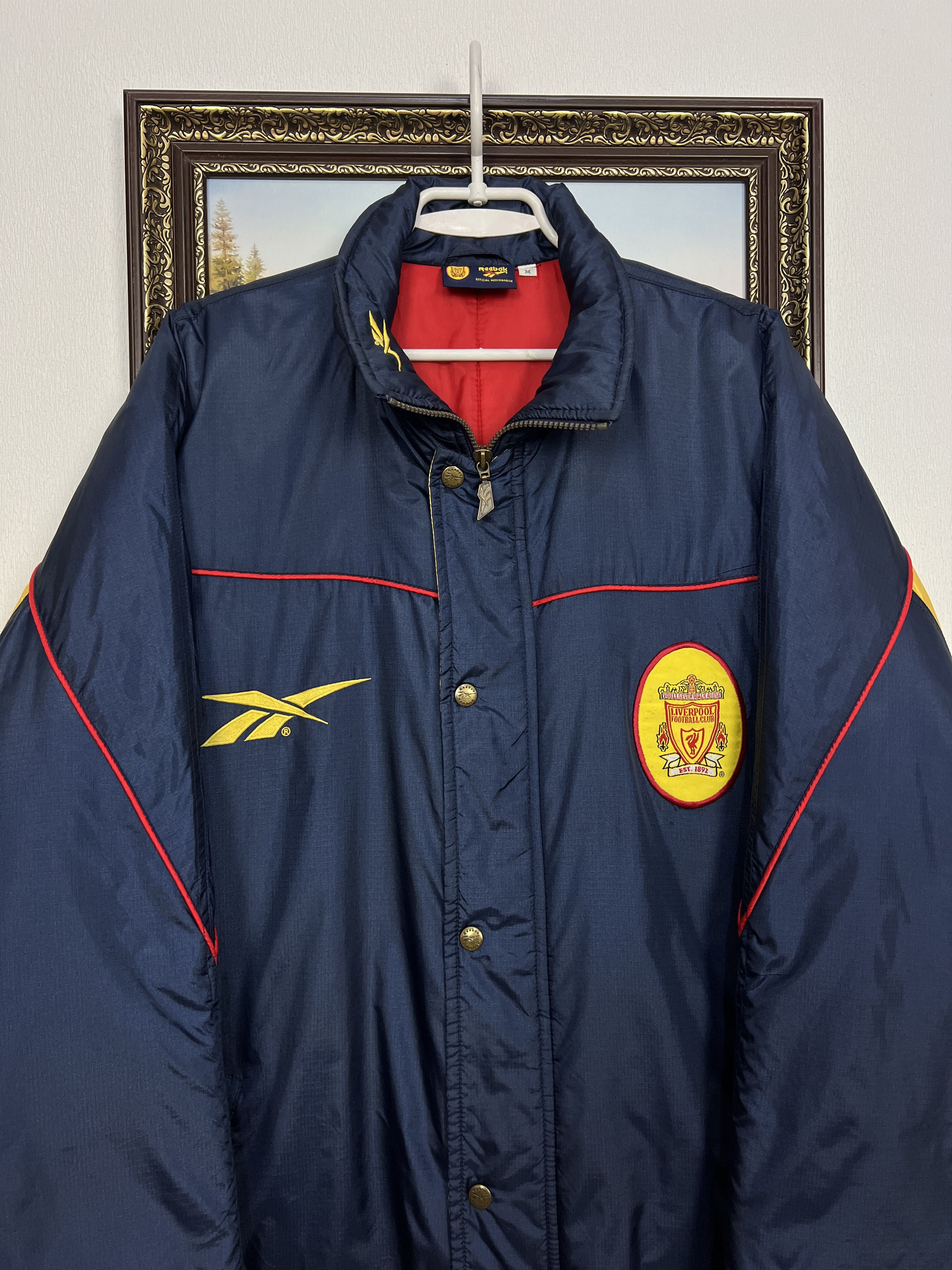 Reebok Vintage 90's Reebok Liverpool Football Padded Jacket Soccer Size US M / EU 48-50 / 2 - 2 Thumbnail