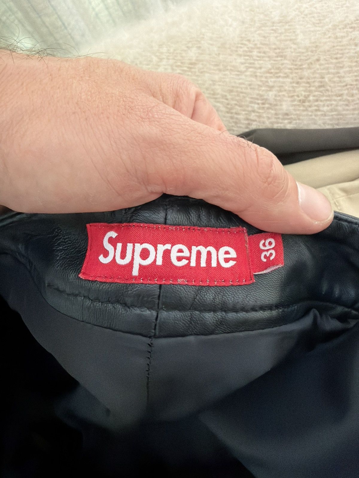 Supreme F/W 2023 Supreme Leather Double Knee Painter Pant 'Black' Size US 36 / EU 52 - 3 Thumbnail