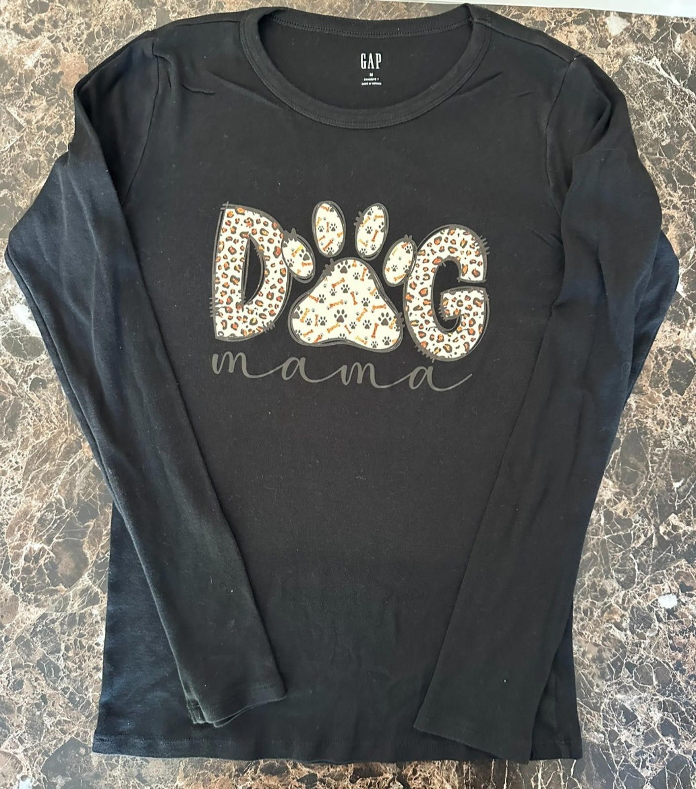The Unbranded Brand Dog Mama Shirt – Black Long Sleeve, Leopard Graphic M Size M / US 6-8 / IT 42-44 - 1 Thumbnail
