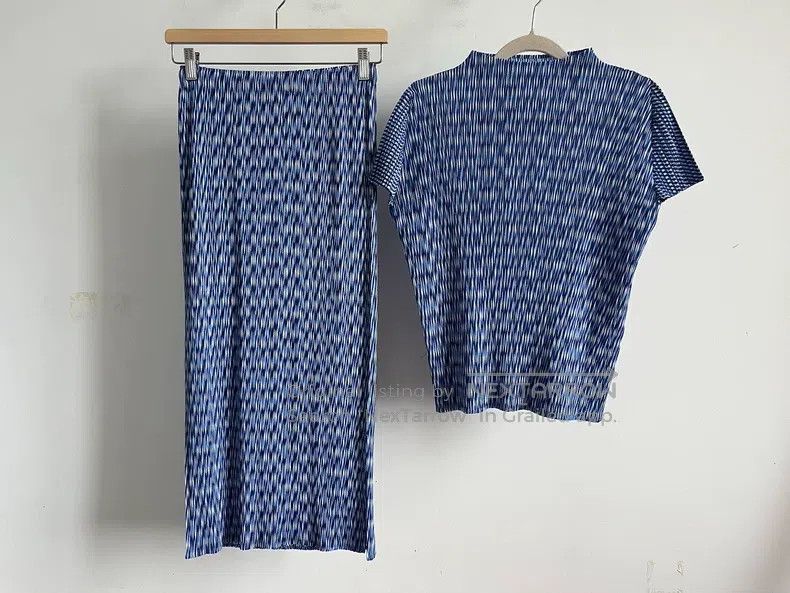 Issey Miyake Issey Miyake Blue Short Sleeve Size L / US 10 / IT 46 - 1 Thumbnail