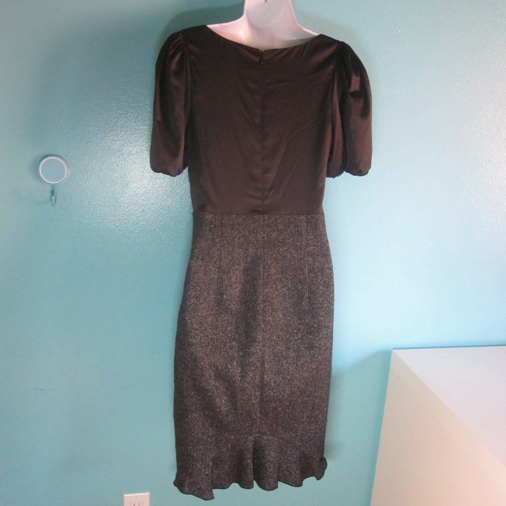 Rebecca Taylor Rebecca Taylor Dress Satiny Brown Top with Tweed Bottom Size Size M / US 6-8 / IT 42-44 - 5 Thumbnail