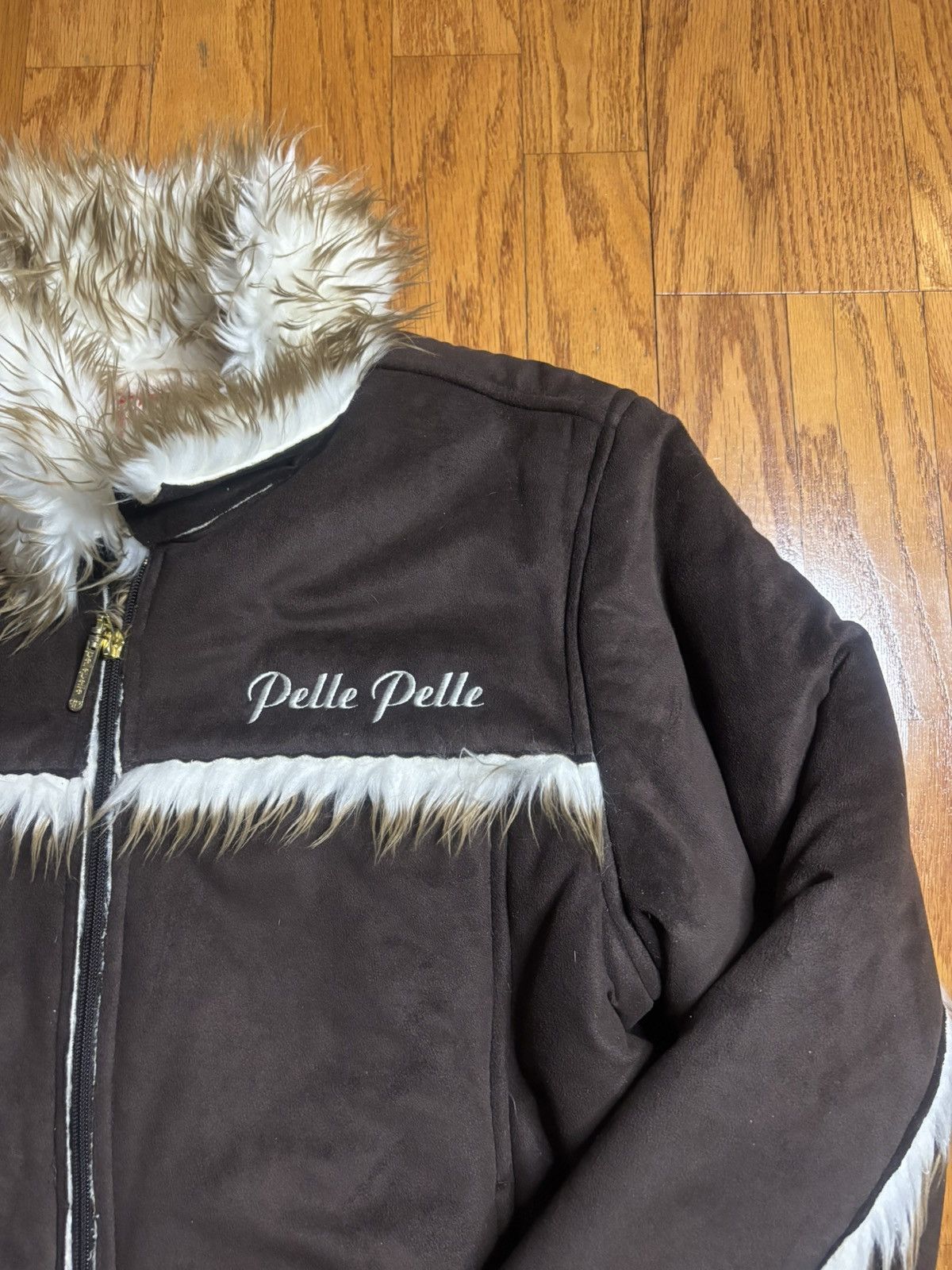 Pelle Pelle Pelle Pelle Brown Fur-Trim Zip Jacket Size US XS / EU 42 / 0 - 2 Thumbnail