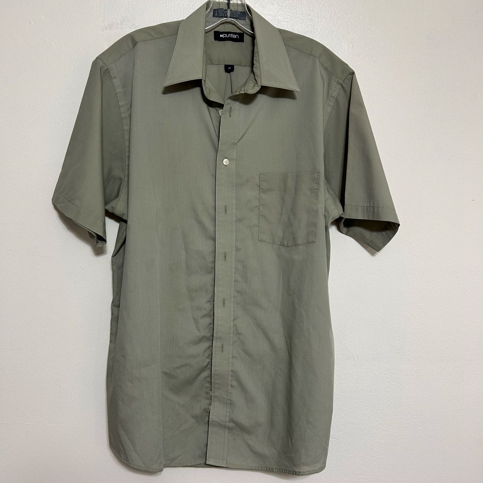 Puritan Puritan Sage Green Button Down Shirt Size 16 Large Size US L / EU 52-54 / 3 - 1 Thumbnail