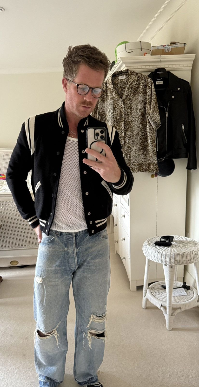 Saint Laurent Paris $2890 🤑 Saint Laurent classic teddy jacket 46 black white Size US S / EU 44-46 / 1 - 4 Thumbnail