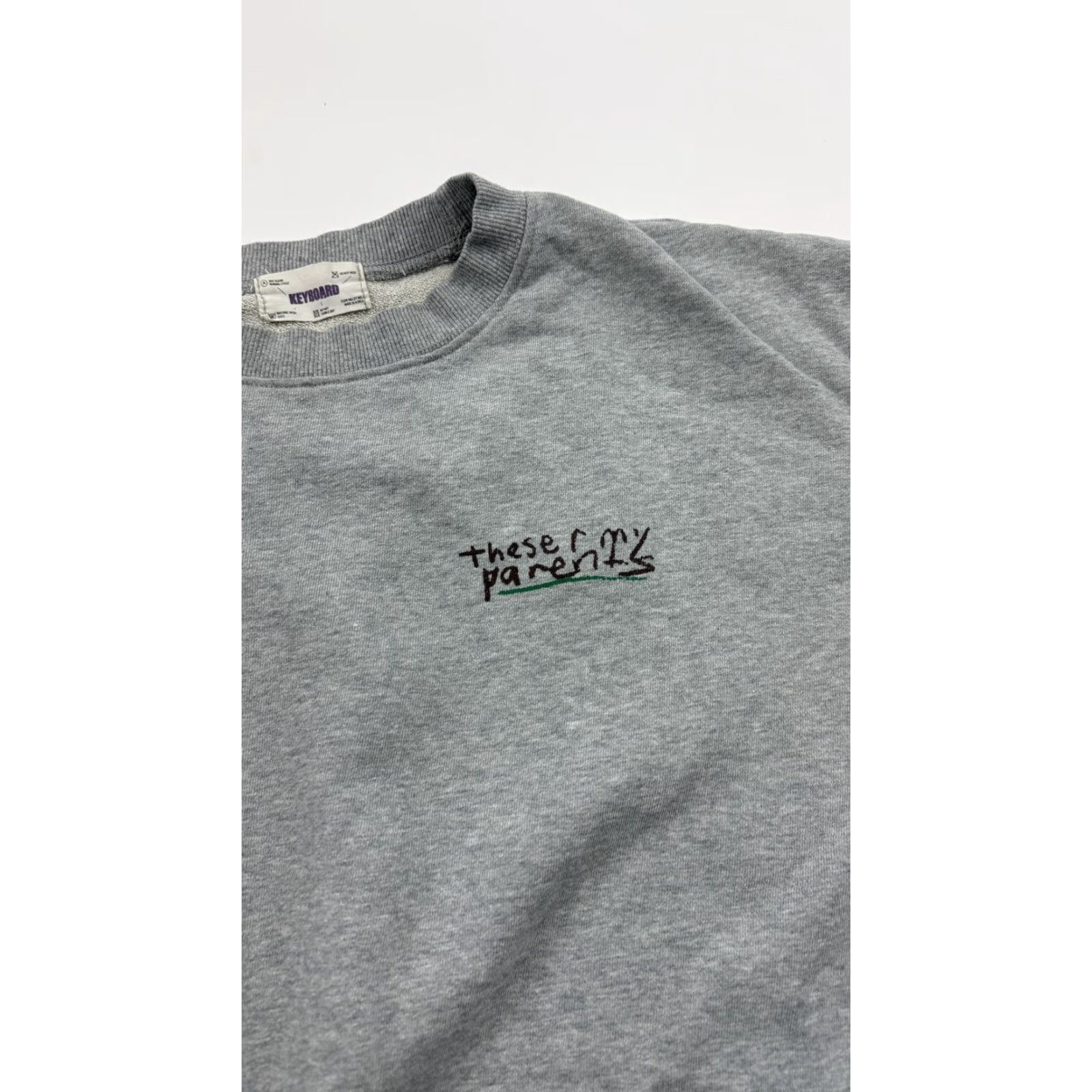 Vintage Keyboard Sweatshirt Mens Large Gray Crewneck These R My Parents Graphic Pullover Size US L / EU 52-54 / 3 - 5 Thumbnail