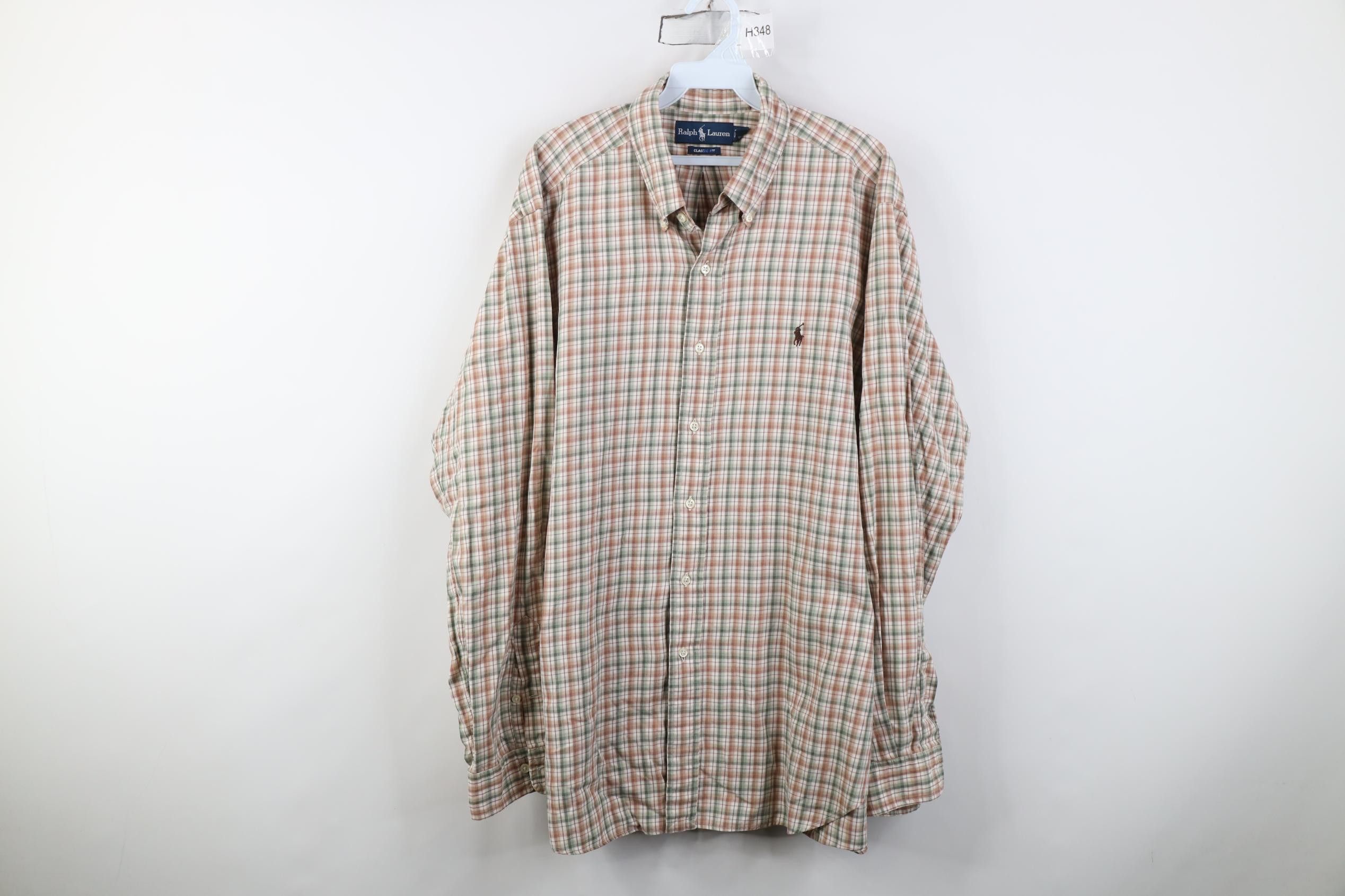 Polo Ralph Lauren Vintage 90s Ralph Lauren Button Down Shirt Earth Tone Plaid Size US XL / EU 56 / 4 - 1 Thumbnail