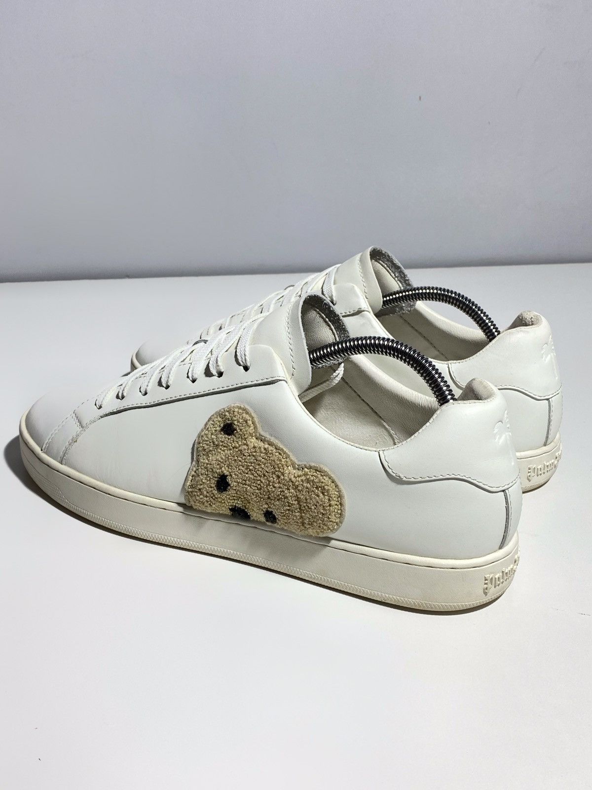 Palm Angels Palm Angels Teddy Bear Logo White Leather Sneakers Size US 10 / EU 43 - 3 Thumbnail