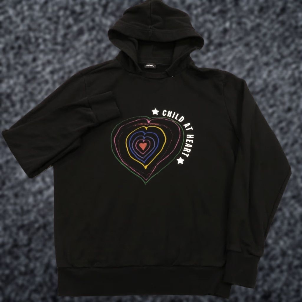 Diesel Diesel Hoodie Men Large Black Naomi Campbell Child at Heart Graphic Sweater Hood Size US L / EU 52-54 / 3 - 1 Thumbnail