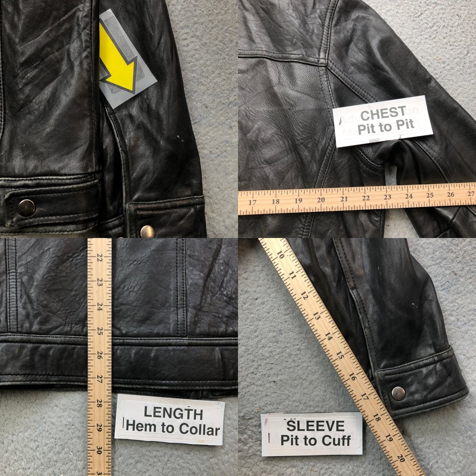 Alfani Alfani Leather Lined Motorcycle Jacket Mens M Black Short Sleeve Zip Pockets Size US M / EU 48-50 / 2 - 9 Thumbnail