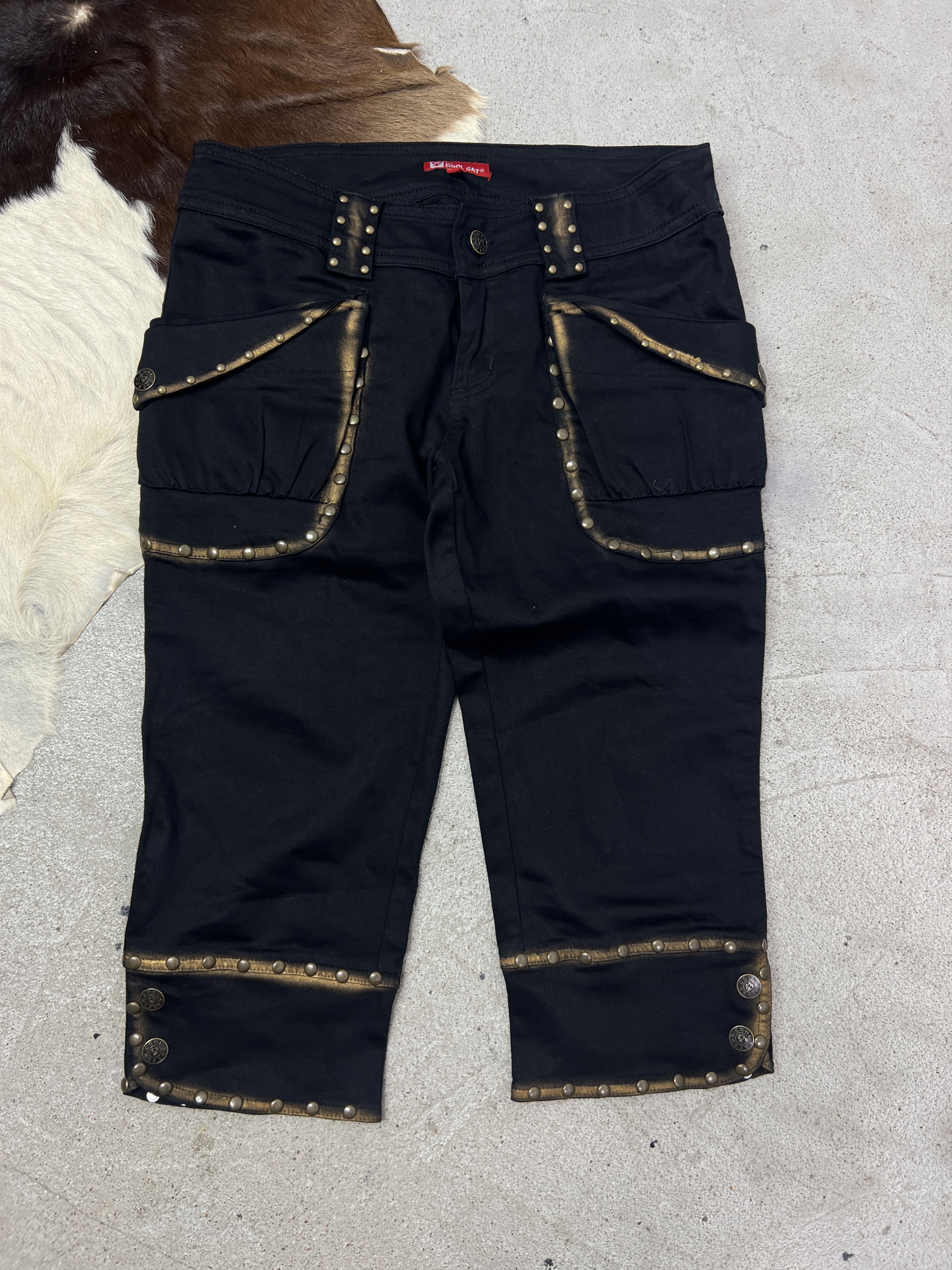 Vintage Vintage Streetwar Studded Capri Pants Y2K Size 26" / US 2 / IT 38 - 2 Thumbnail