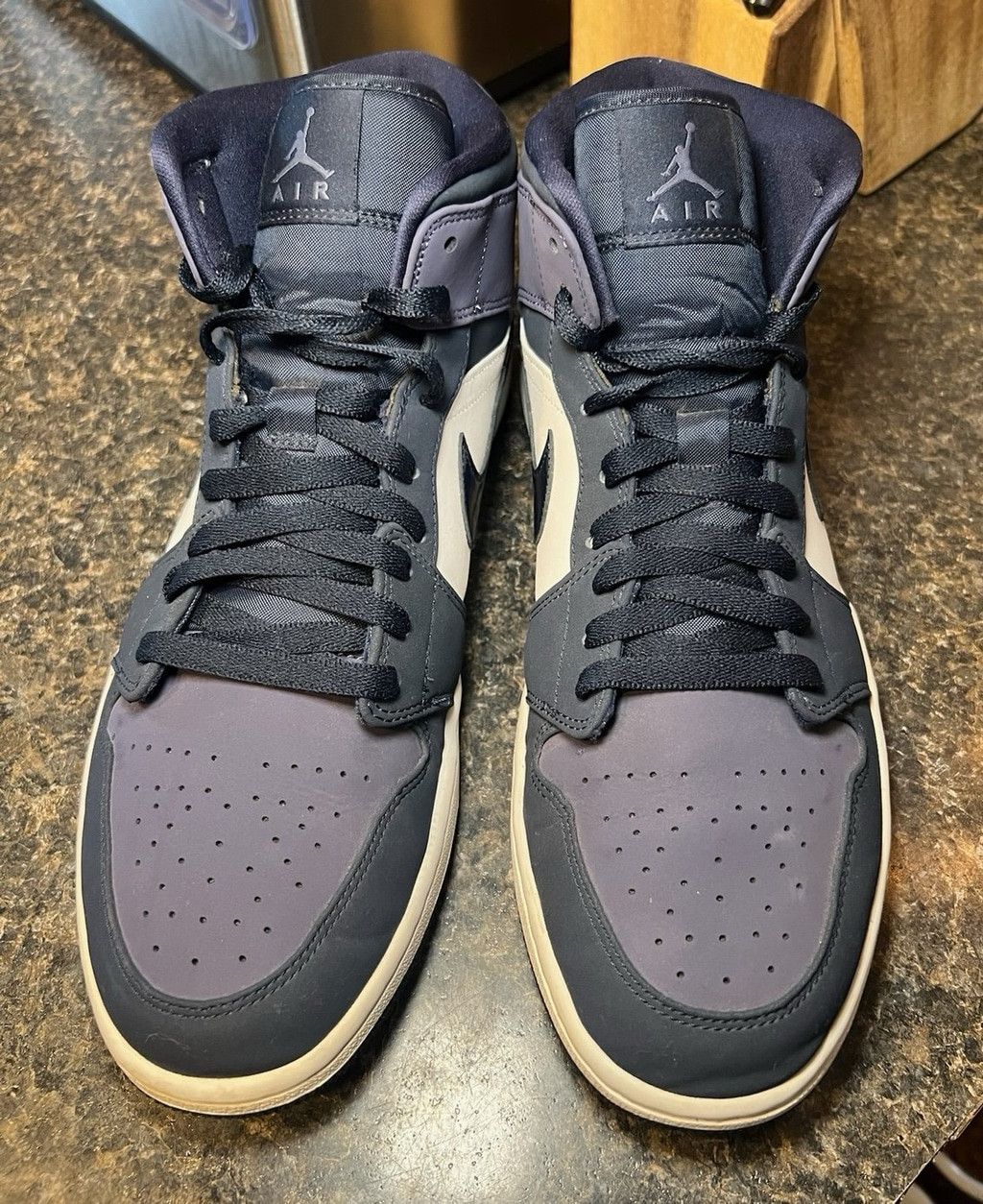 Nike Nike Air Jordan 1 Mid Obsidian Sanded Purple Size US 11.5 / EU 44-45 - 9 Thumbnail