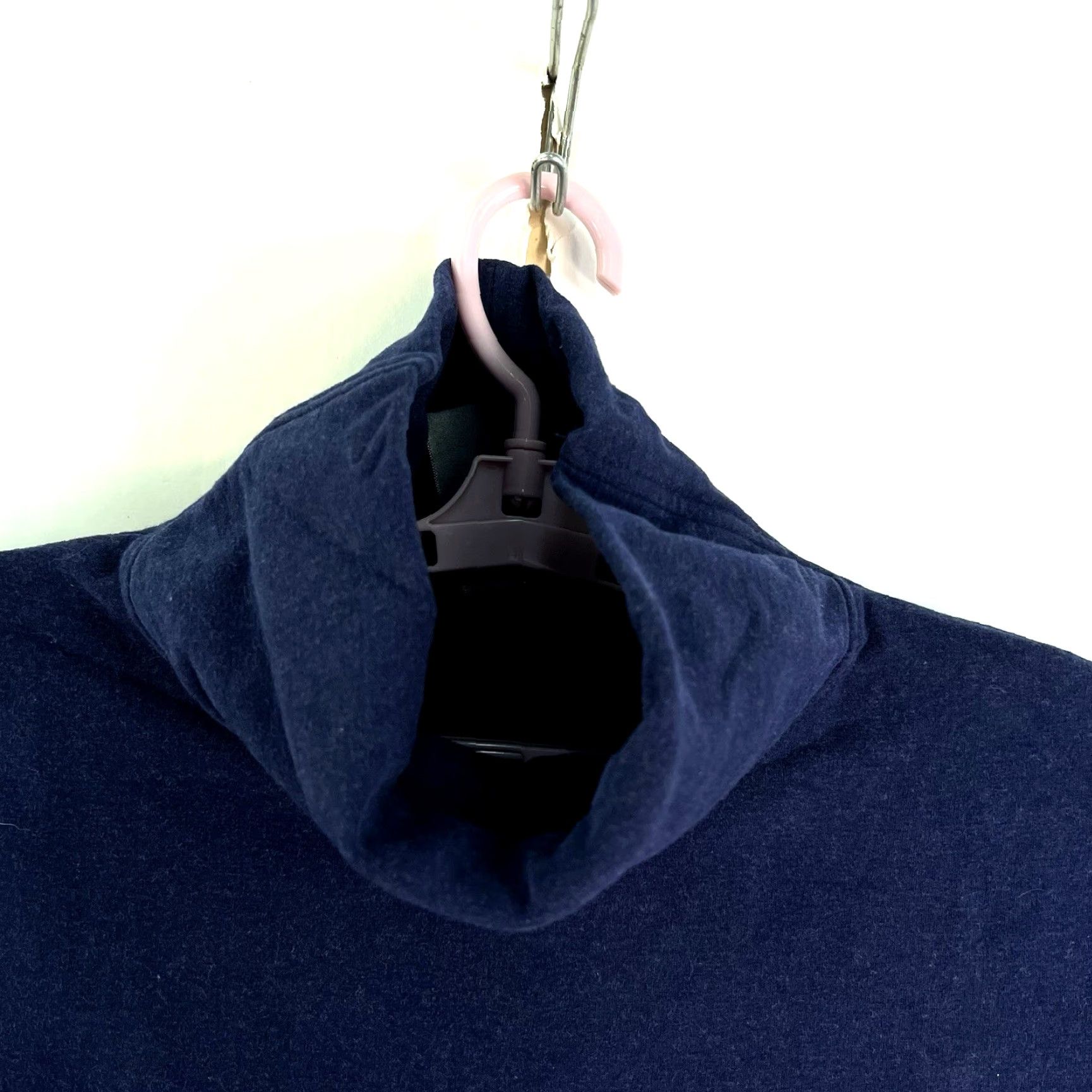 Vintage Yogalicious Sweatshirt — Turtle-Neck Pullover — Womens — Size M — Blue — Athletic Activewear — Cotton Blend — Long Sleeve Size M / US 6-8 / IT 42-44 - 3 Thumbnail
