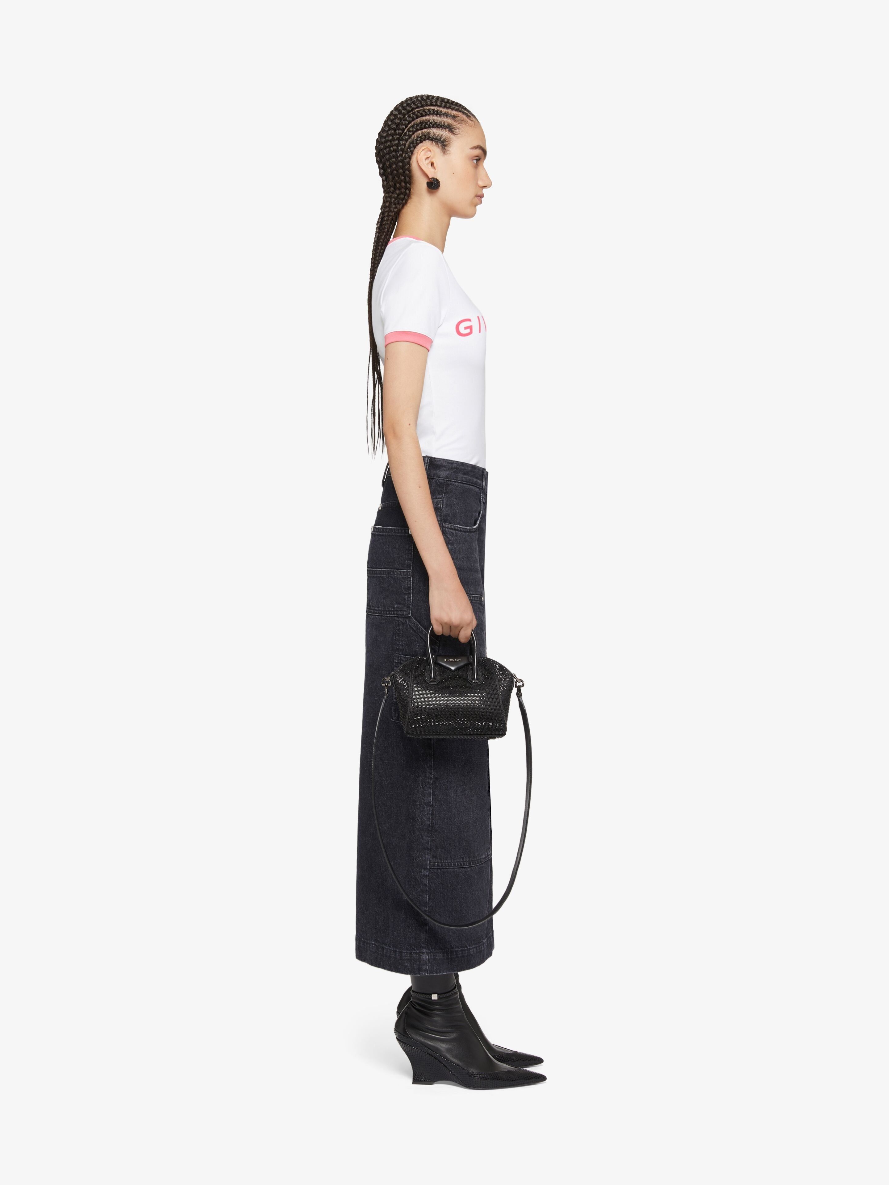 Givenchy o1w1db10825 Ringer T Shirt in White Size XL / US 12-14 / IT 48-50 - 3 Thumbnail