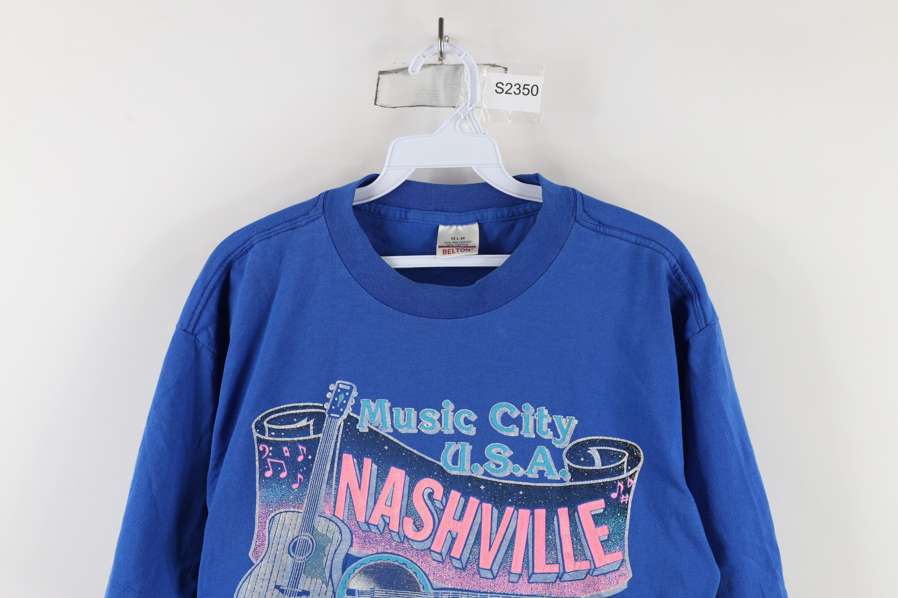 Vintage Vintage 90s Streetwear Spell Nashville Music City T-Shirt Size US L / EU 52-54 / 3 - 2 Thumbnail