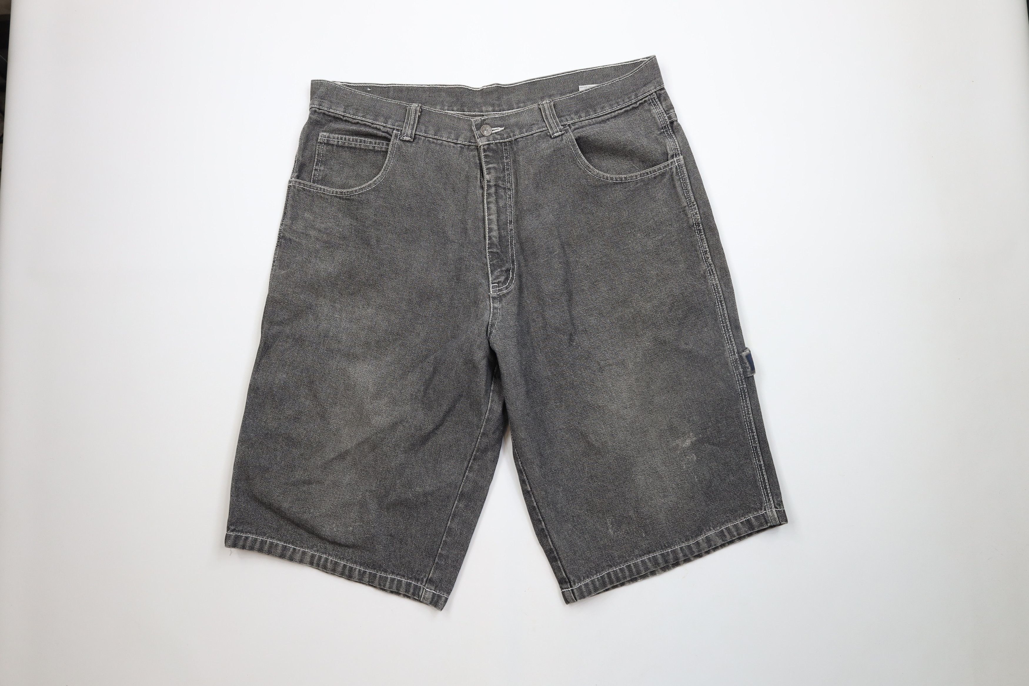 Fubu × Vintage Vintage 90s Fubu Spell Out Baggy Hip Hop Denim Jean Shorts Size US 42 / EU 58 - 1 Thumbnail