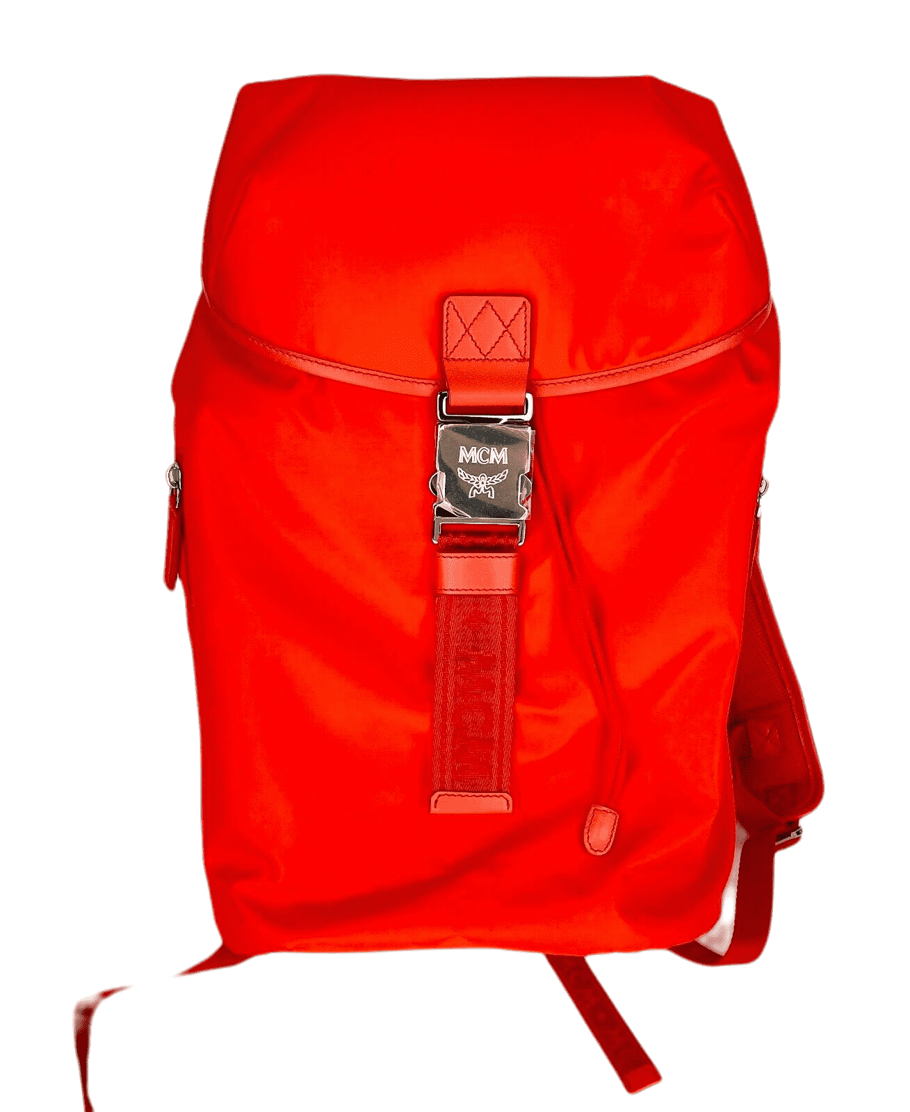 MCM Women's Orange Red Nylon Luft Hoodie Backpack /Detachable Size ONE SIZE - 1 Thumbnail
