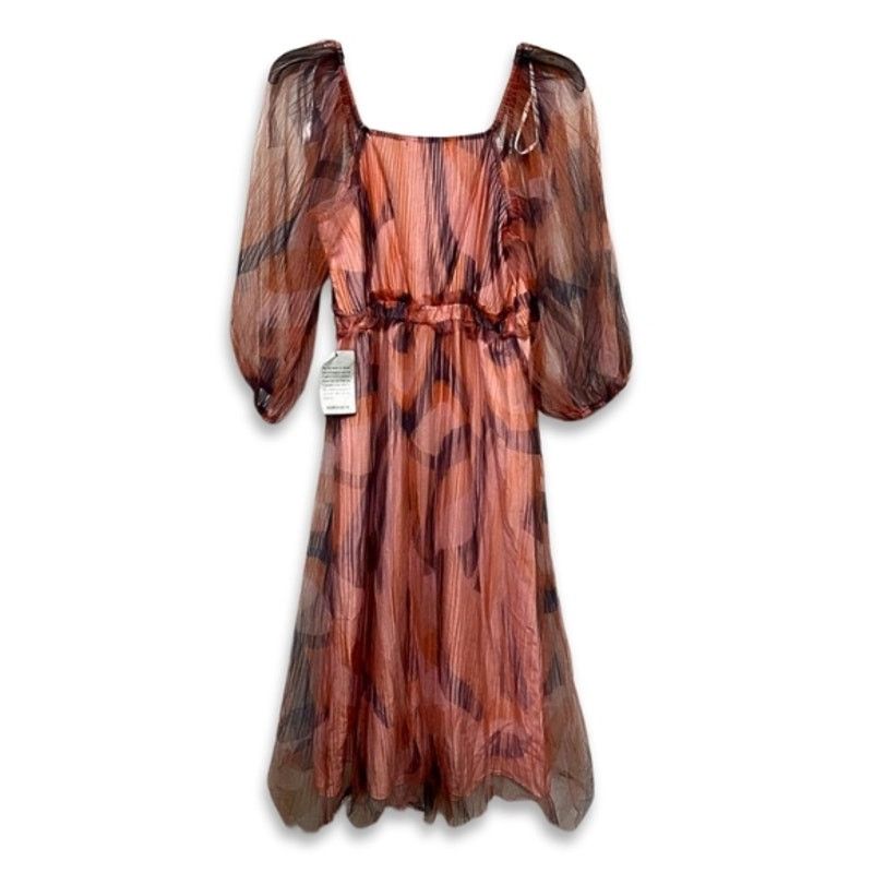 Other DR2 By Daniel Rainn Midi Dress Pleated Floral Coral Multi XS Size XS / US 0-2 / IT 36-38 - 4 Thumbnail