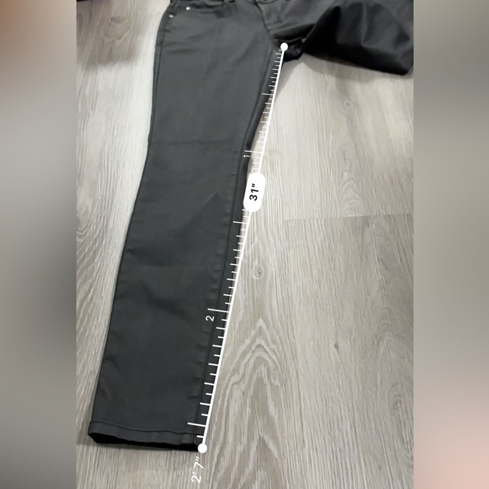 Eileen Fisher Eileen Fisher Black Coated Denim Mid Rise Skinny Pants Sz 6 Size 28" / US 6 / IT 42 - 10 Thumbnail