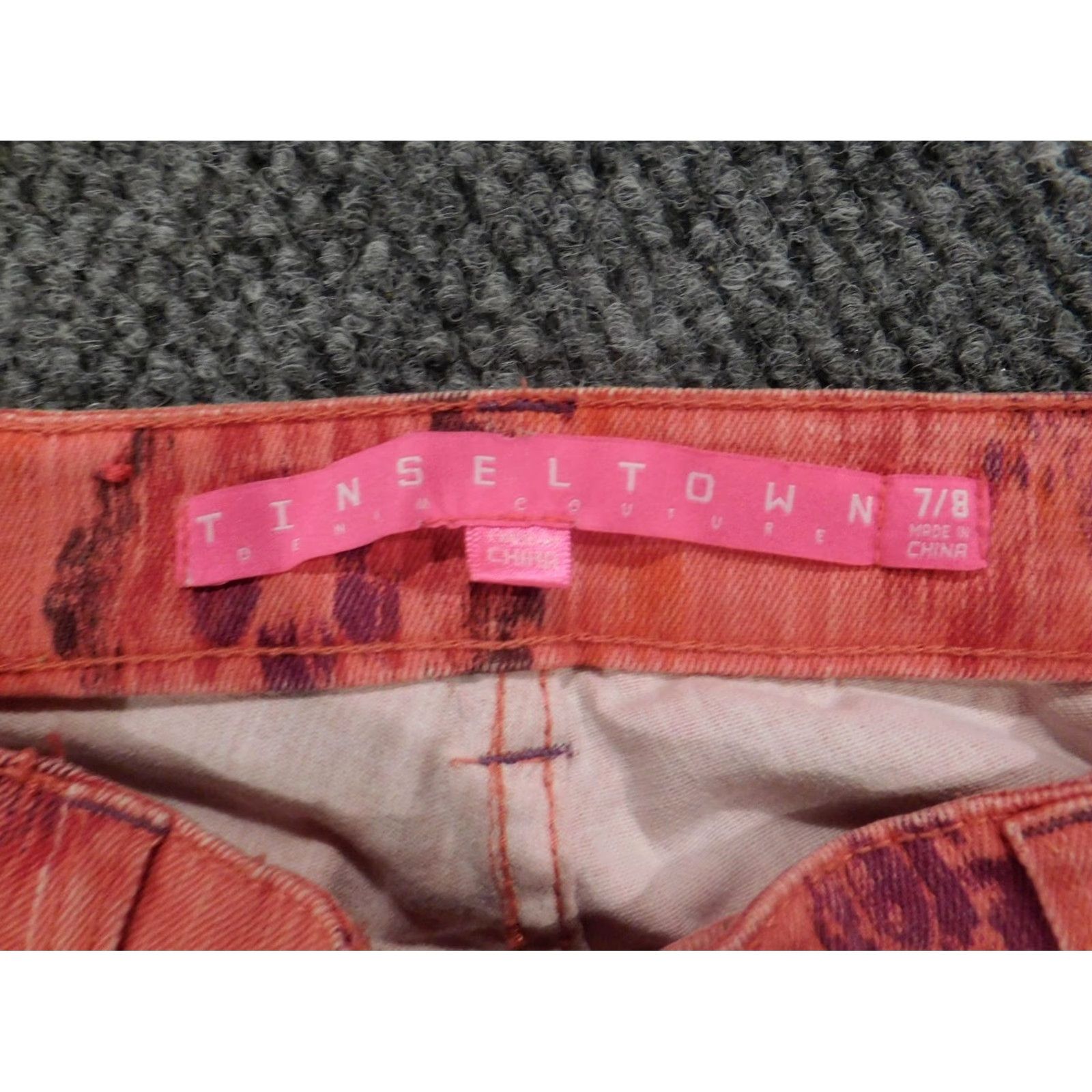 Vintage Tinseltown Jeans Womens 8 Pink Straight Designer Regular Stretch Denim Zipper 29in Inseam Size 29" - 3 Thumbnail