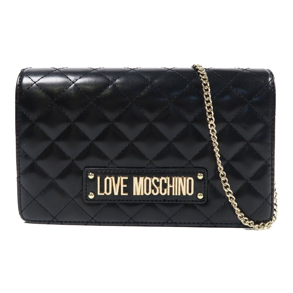Love Moschino × Moschino Love Moschino Quilted Chain Shoulder Coated Black Bag Size ONE SIZE - 1 Thumbnail