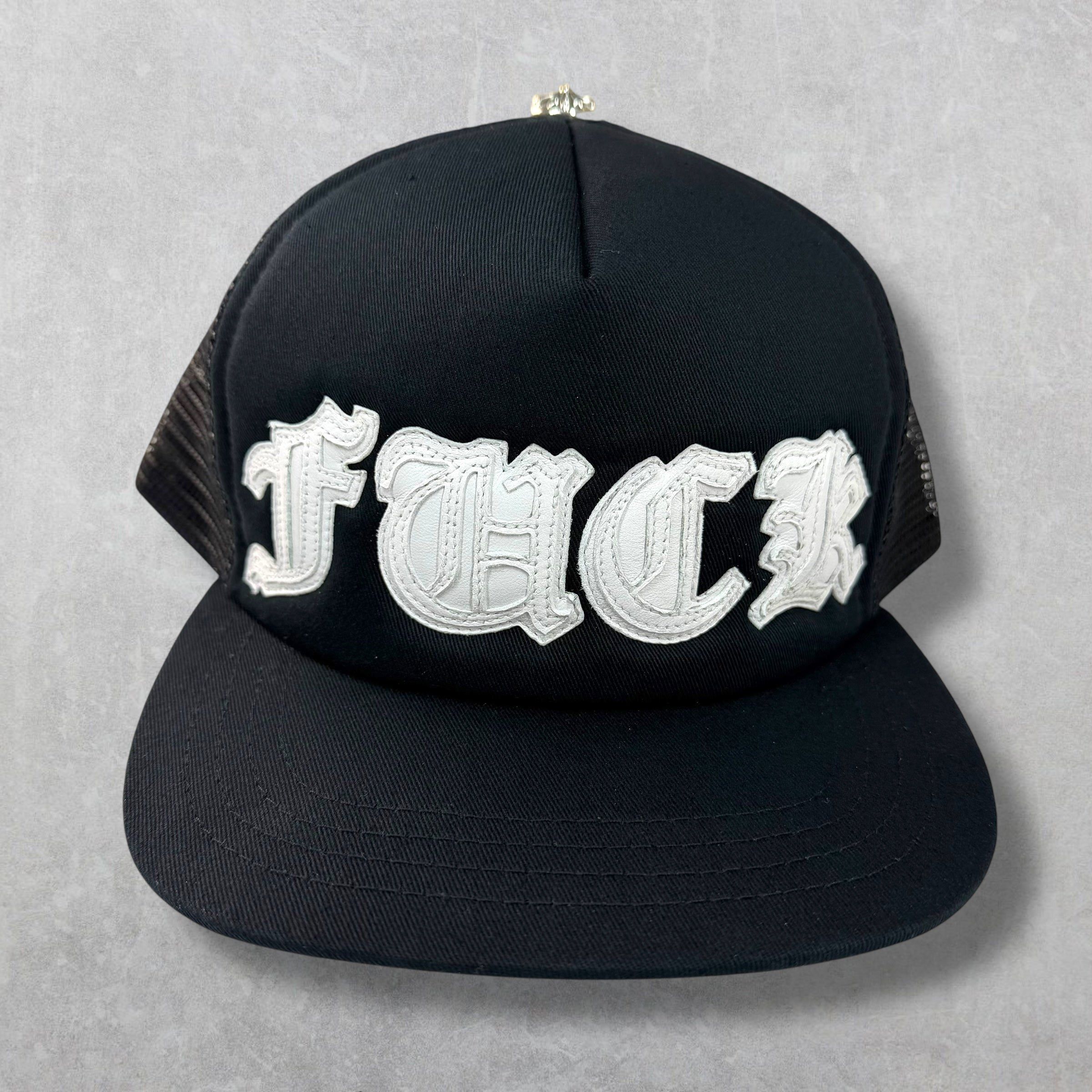 Chrome Hearts Chrome Hearts Leather White Fuck Patch Trucker Hat Size ONE SIZE - 1 Thumbnail