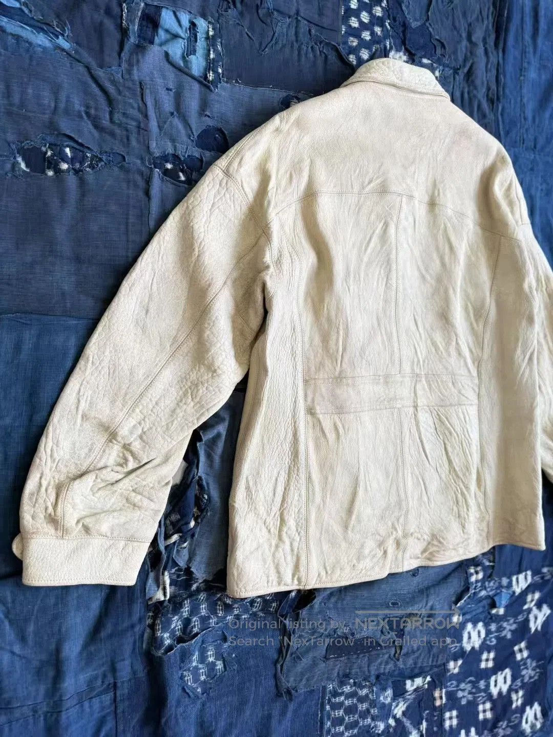 Visvim visvim eton jacket in distressed ivory leather. Size US L / EU 52-54 / 3 - 7 Thumbnail