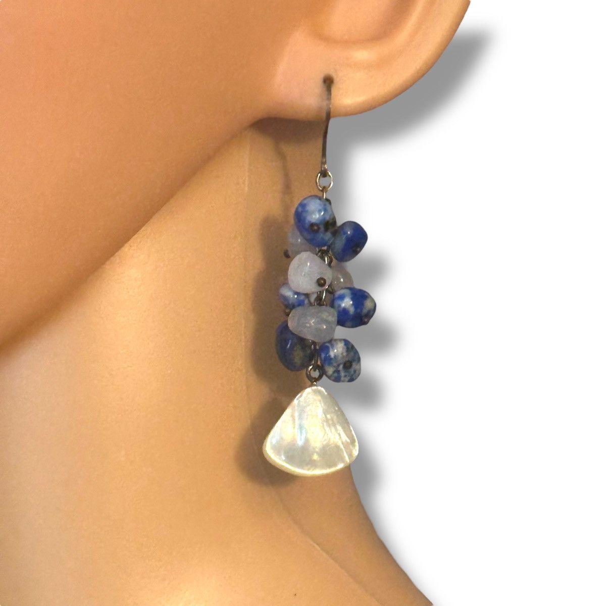 Other Sajen 925 Mother of Pearl, Lapis and Quartz dangle earrings Size ONE SIZE - 2 Thumbnail