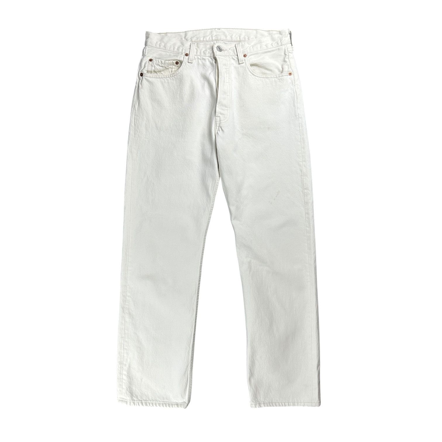 Levi's Vintage 90s Levi's 501 USA White Slim Straight Denim W33L30 Size US 33 - 1 Thumbnail