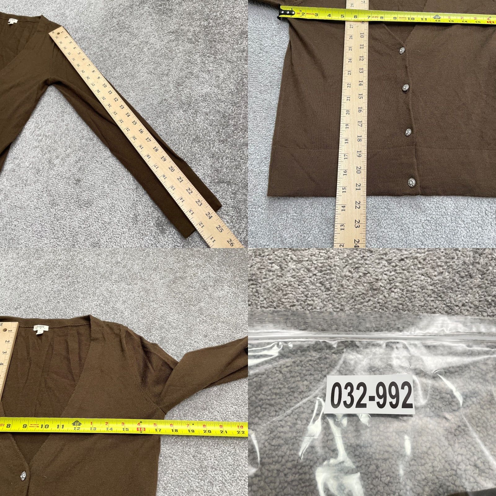 J.Crew J.Crew Wool Cardigan Sweater Womens Small Moss Green V-Neck Casual Lightweight Long Sleeve Size S / US 4 / IT 40 - 8 Thumbnail