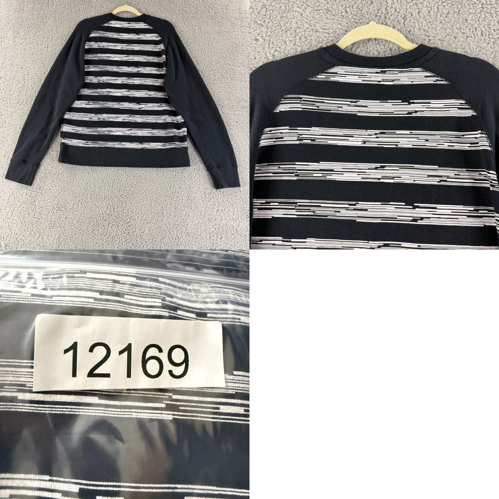 Nike Nike Sweater Mens Large Black White Stripe Crew Neck Long Sleeve 100% Cotton Size US L / EU 52-54 / 3 - 9 Thumbnail