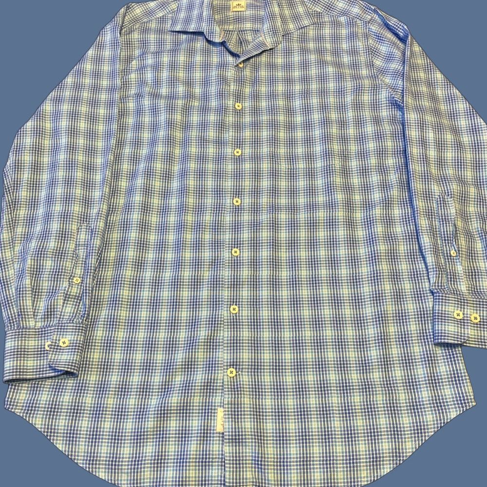 Peter Millar VINTAGE Peter Millar Mens Blue Plaid Long Sleeve Button Front Shirt L EUC Size US L / EU 52-54 / 3 - 1 Thumbnail