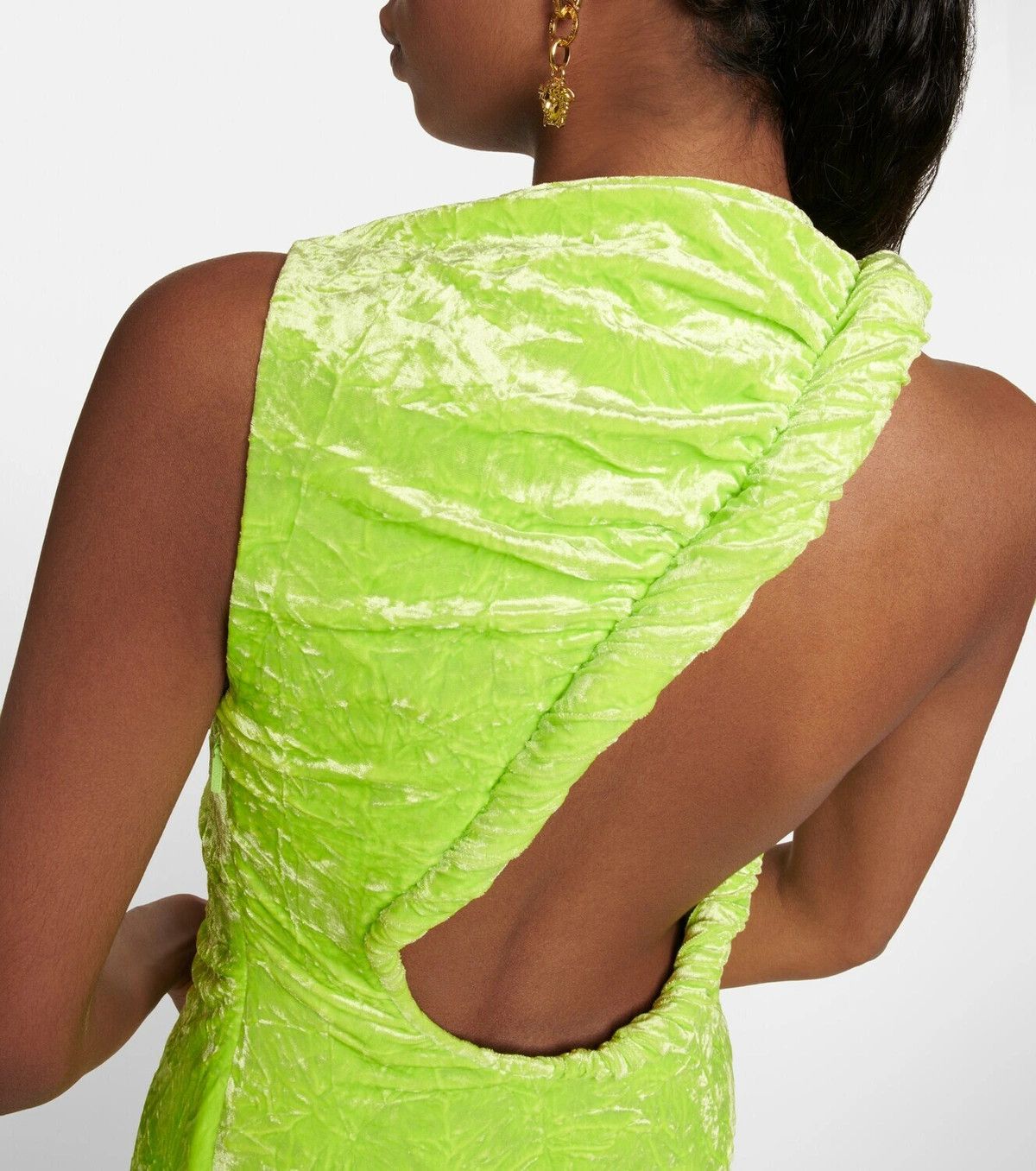 Versace o1y0226 Midi Dress in Green Size S / US 4 / IT 40 - 3 Thumbnail